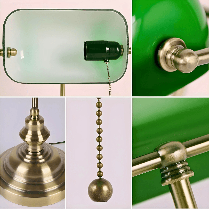 Abajur Banqueiro Inglês Vintage Verde - RetroGreen - ProntoPraTi