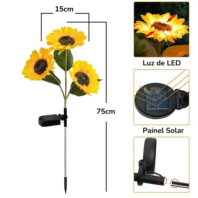 Girassol Led Energia Solar - SolGarden - ProntoPraTi