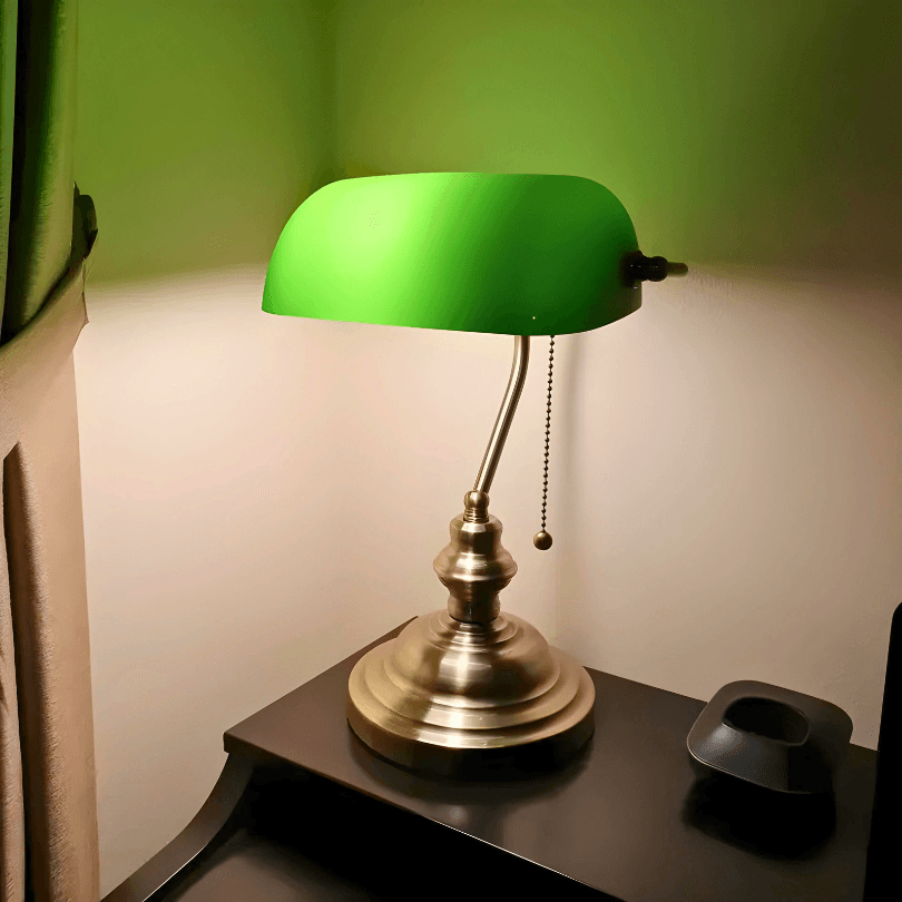 Abajur Banqueiro Inglês Vintage Verde - RetroGreen - ProntoPraTi