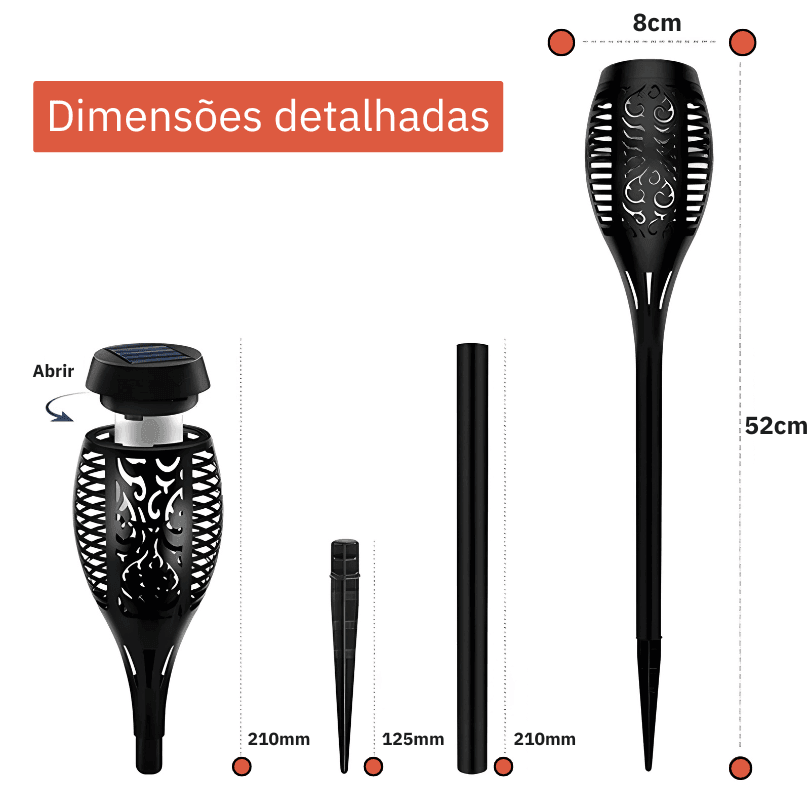 Luminária Tocha Solar - GlowTorch - ProntoPraTi