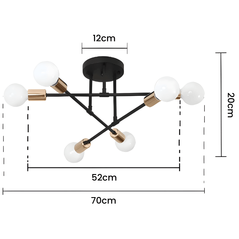 Lustre Sputnik p/ 6 Lâmpadas - SpaceLux - ProntoPraTi